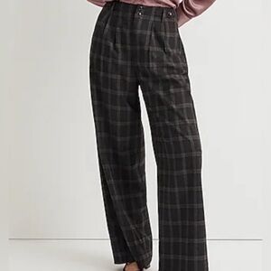 Madewell | Harlow wide leg pants | “dark pavement” | plaid | 10